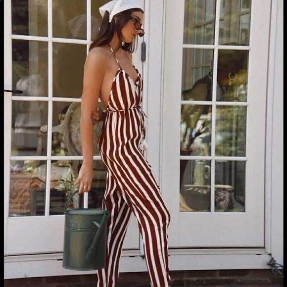 NWT WeWoreWhat Kaia Jumper in Burnt Henna Striped Size S - Picture 5 of 10